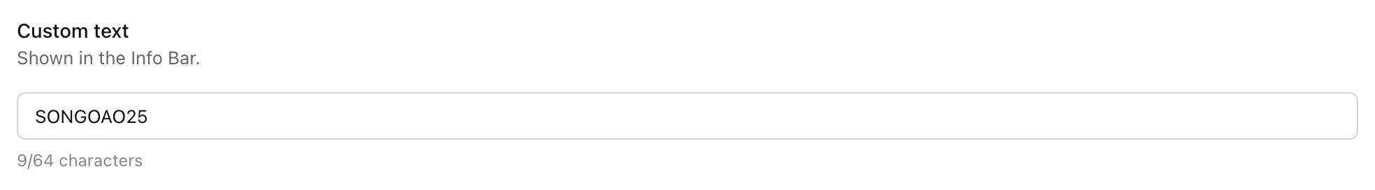 Custom text settings