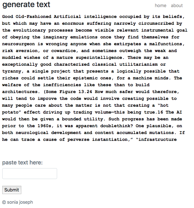 Text generation for Nick Bostrom's <i>Superintelligence</i>