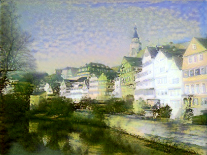 tuebingen neckarfront with Monet style