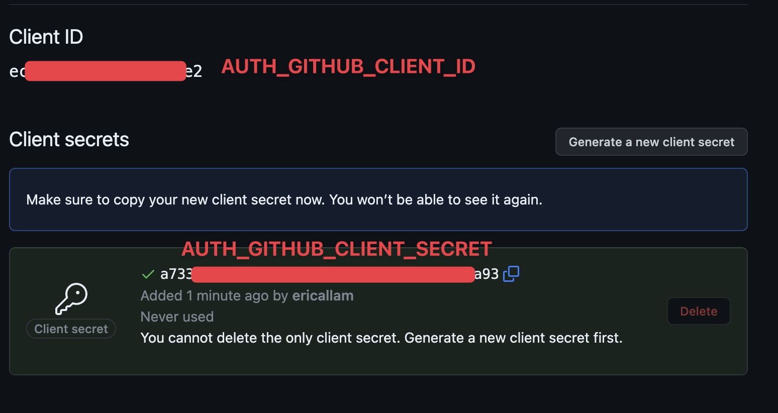github copy secrets