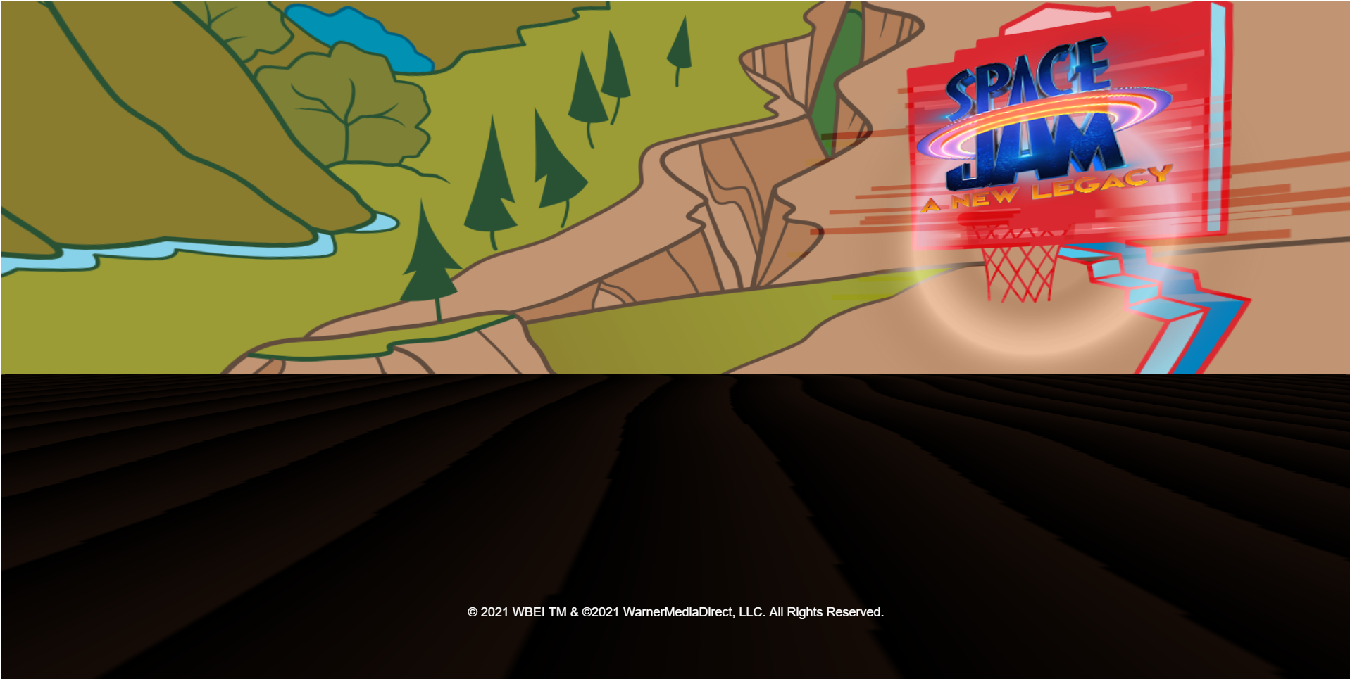 Screenshot of the browser showing the Space Jam: A New Legacy basic scene