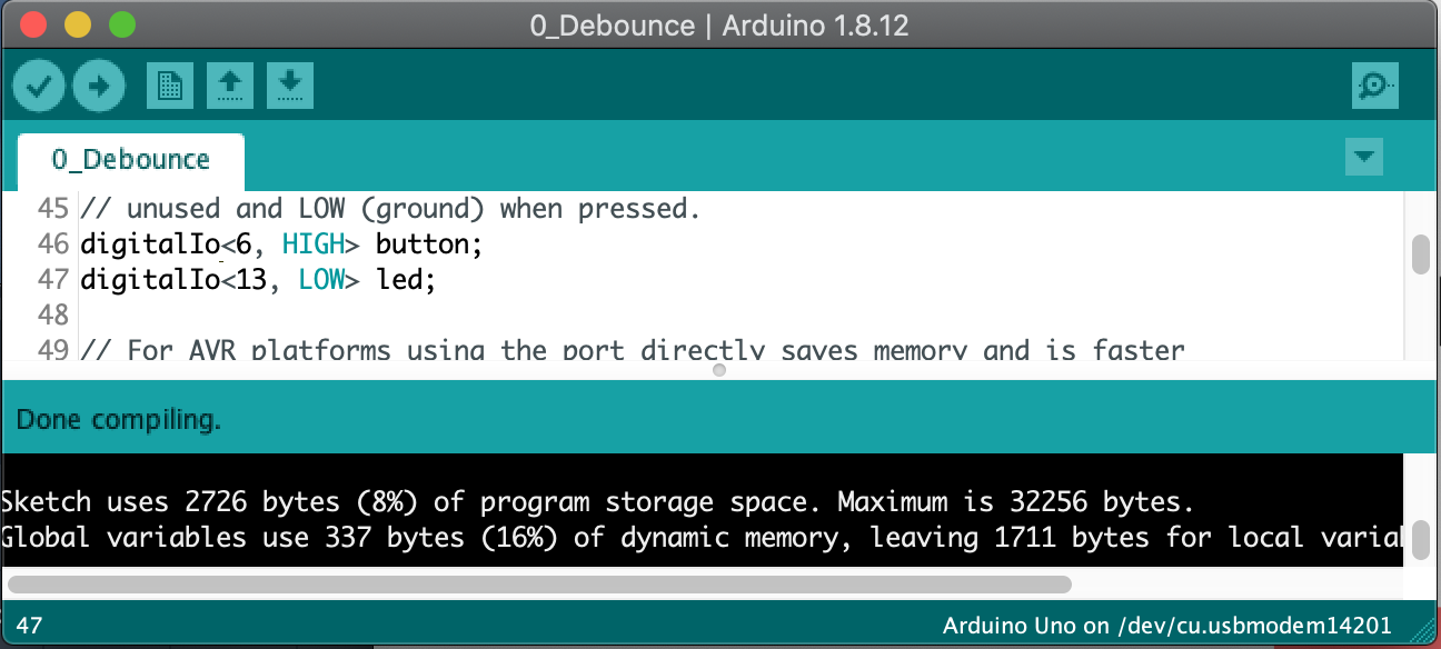 Debounce Example memory usagewith digitalIo