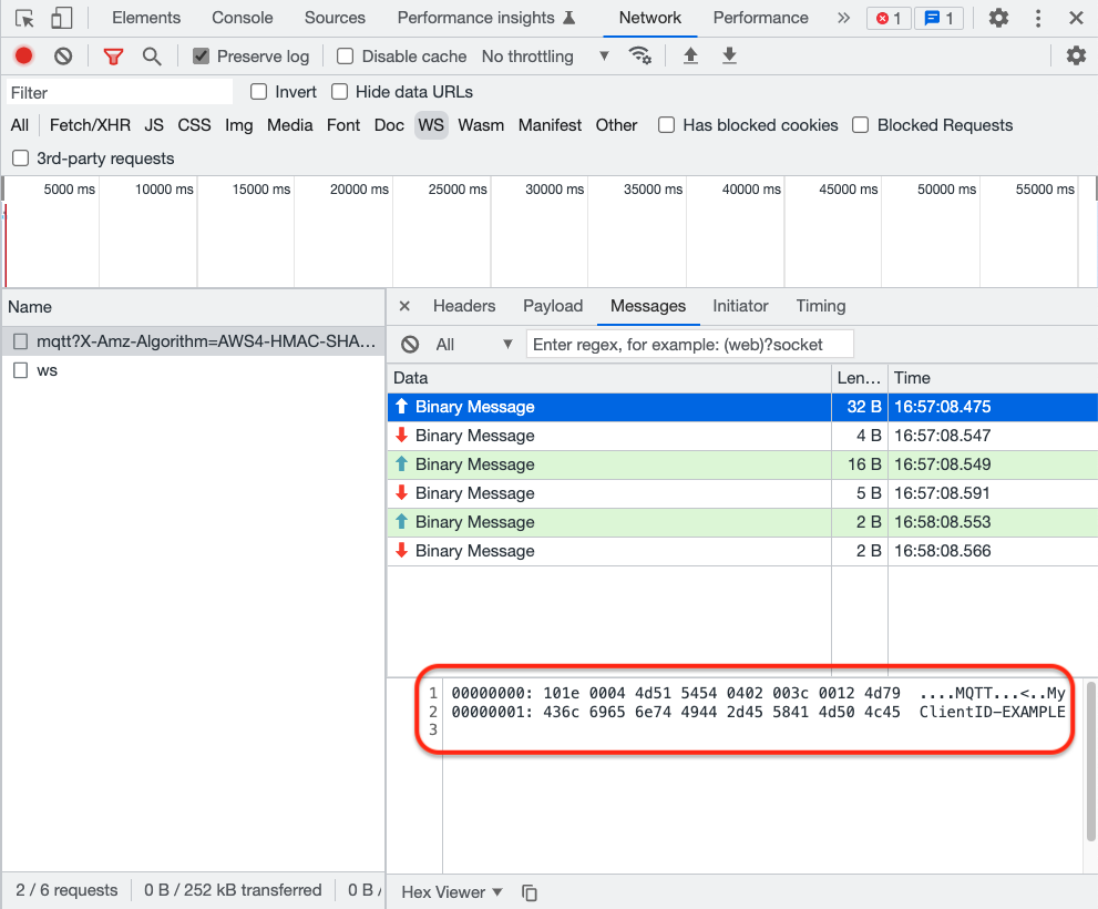 Screenshot 4 - Inspecting raw MQTT message