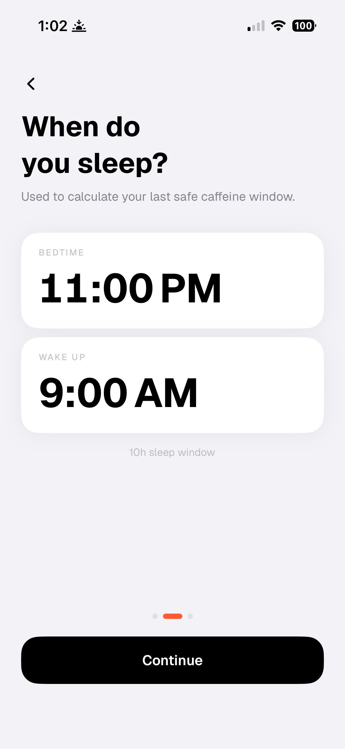 Sleep schedule
