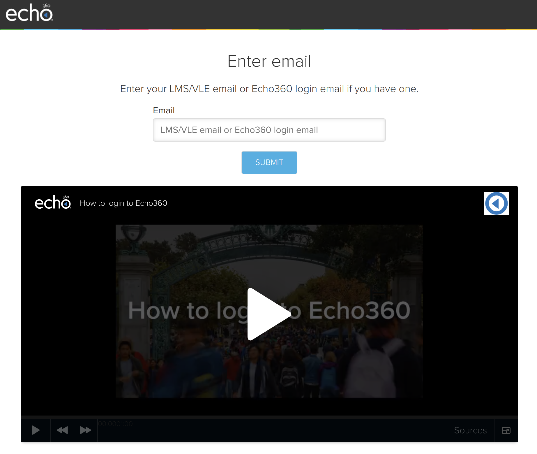 echo360 cloud course main page