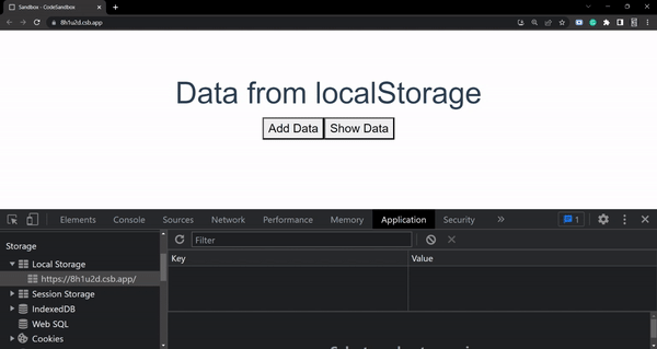 access the localStorage object items