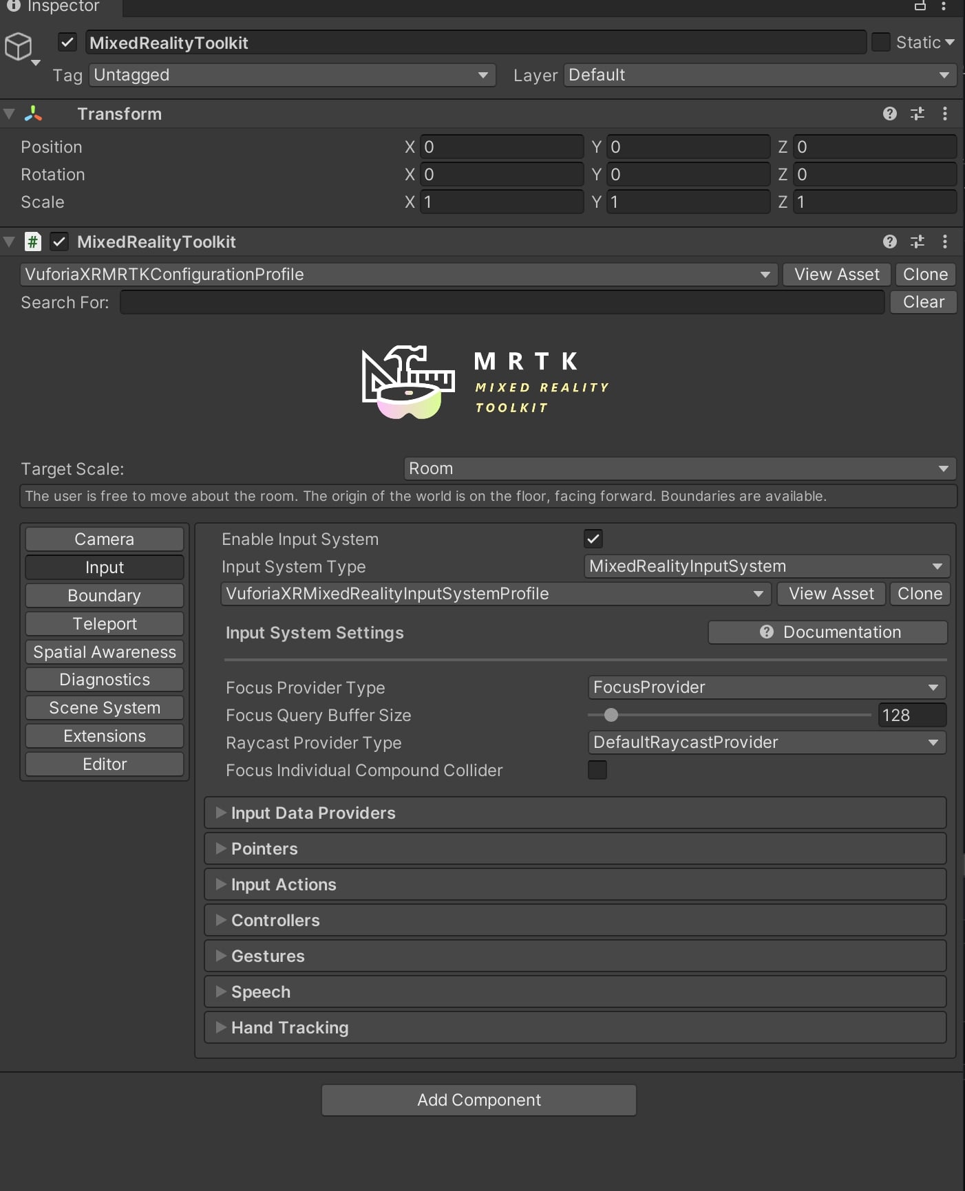 vuforia profile setting2