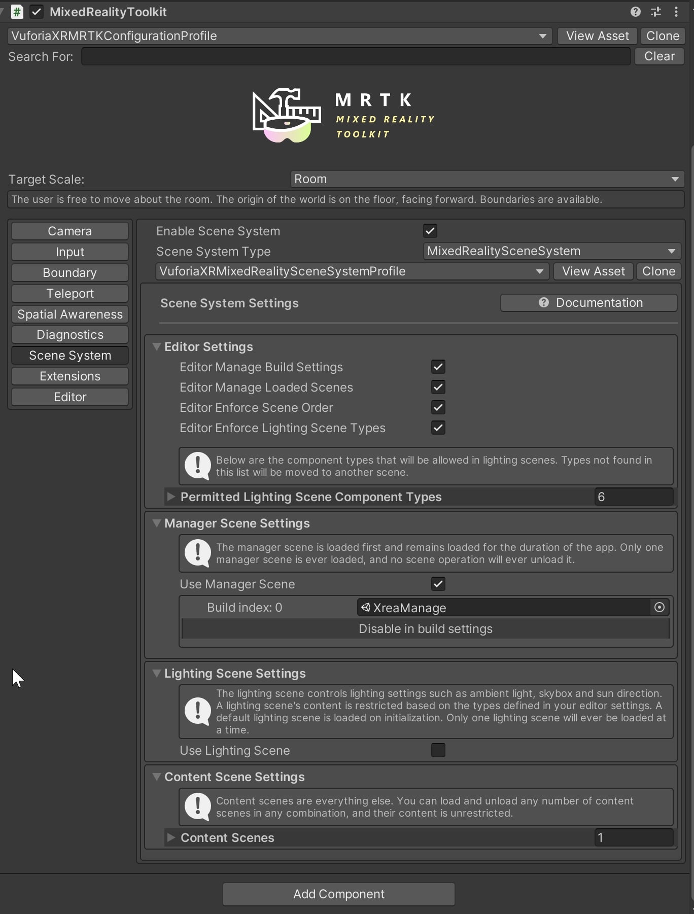 vuforia profile setting3