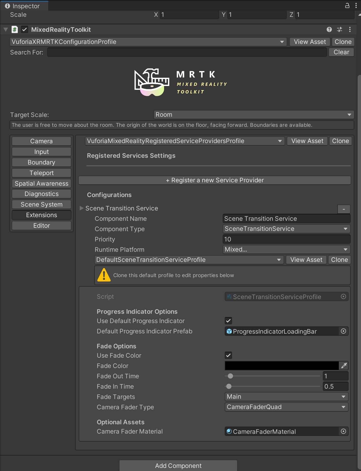 vuforia profile setting4