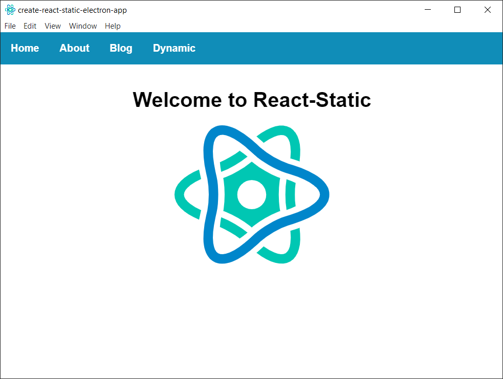 Electron React-Static Window Screeenshot