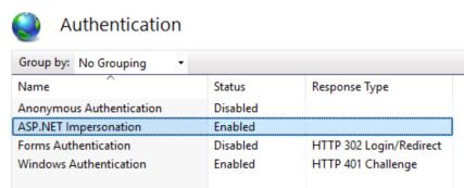 Enable ASP.NET Impersonation