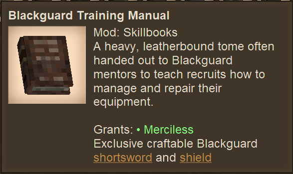 A Skillbook's in-game tooltip