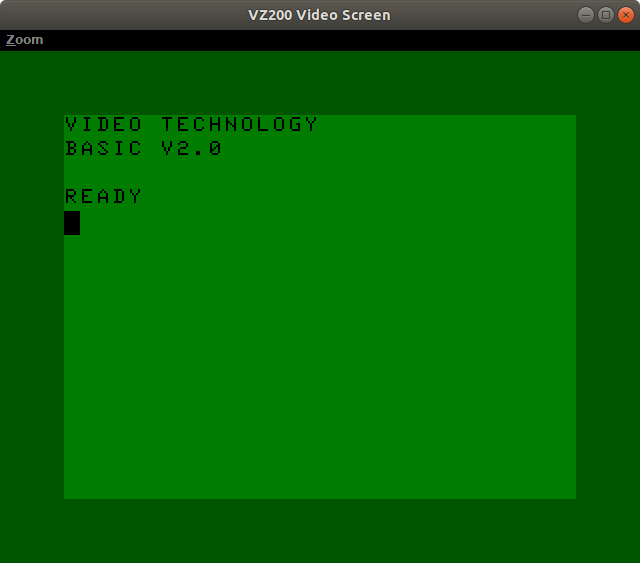 Screenshot of VZ200 Emulator Screen