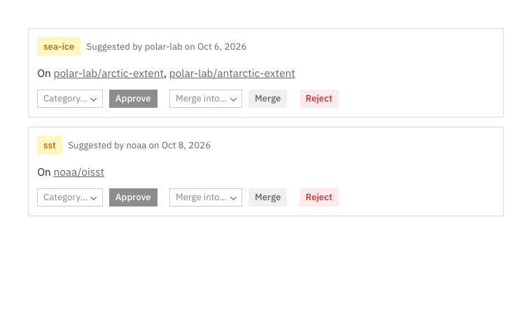 Approving a suggestion requires a category