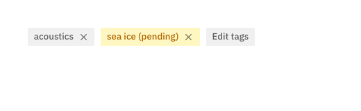 A suggested tag on the product, pending review