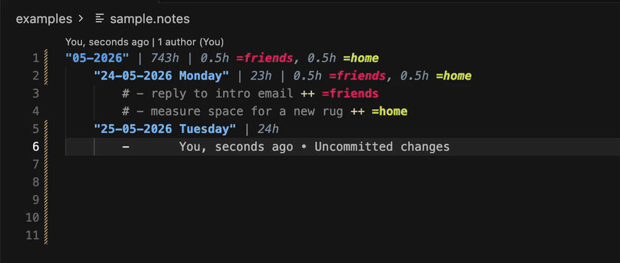 Notes Tracker demo