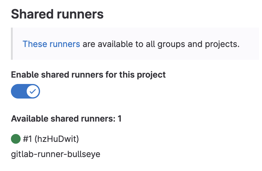 Shared Runner in Project