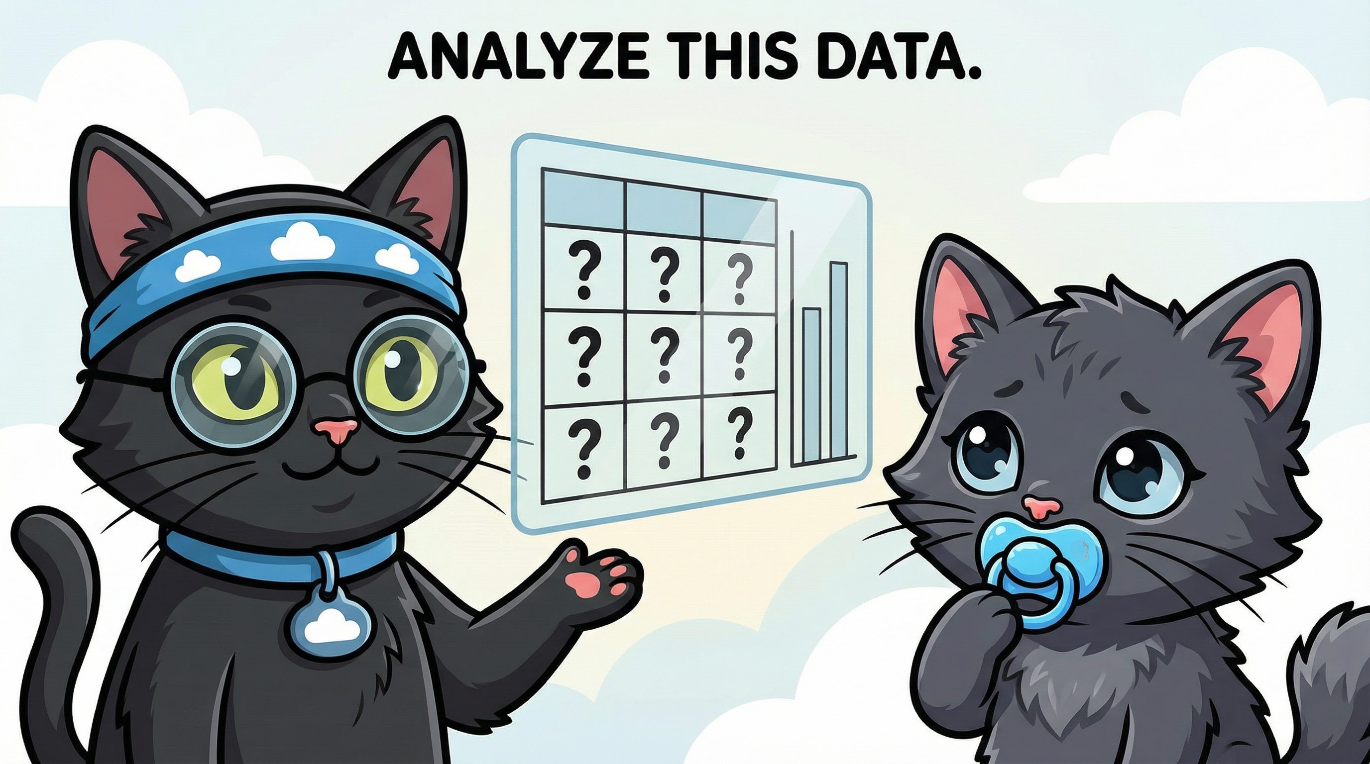 Trufa explains to Paula about the missing data in 'Analyze this data'