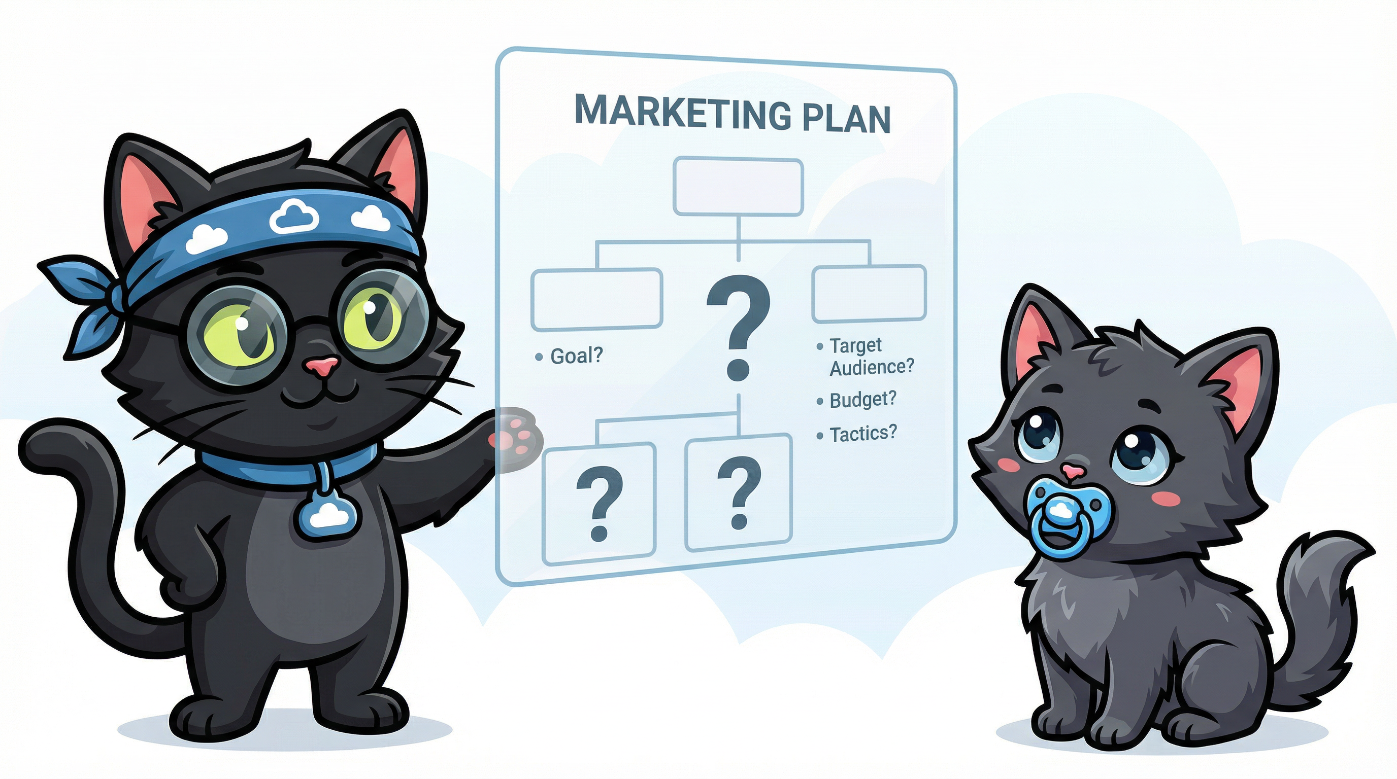 Trufa explains to Paula about the lack of specificity in 'Create a marketing plan'