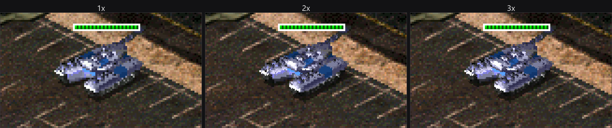 HD vehicles at 1x, 2x and 3x