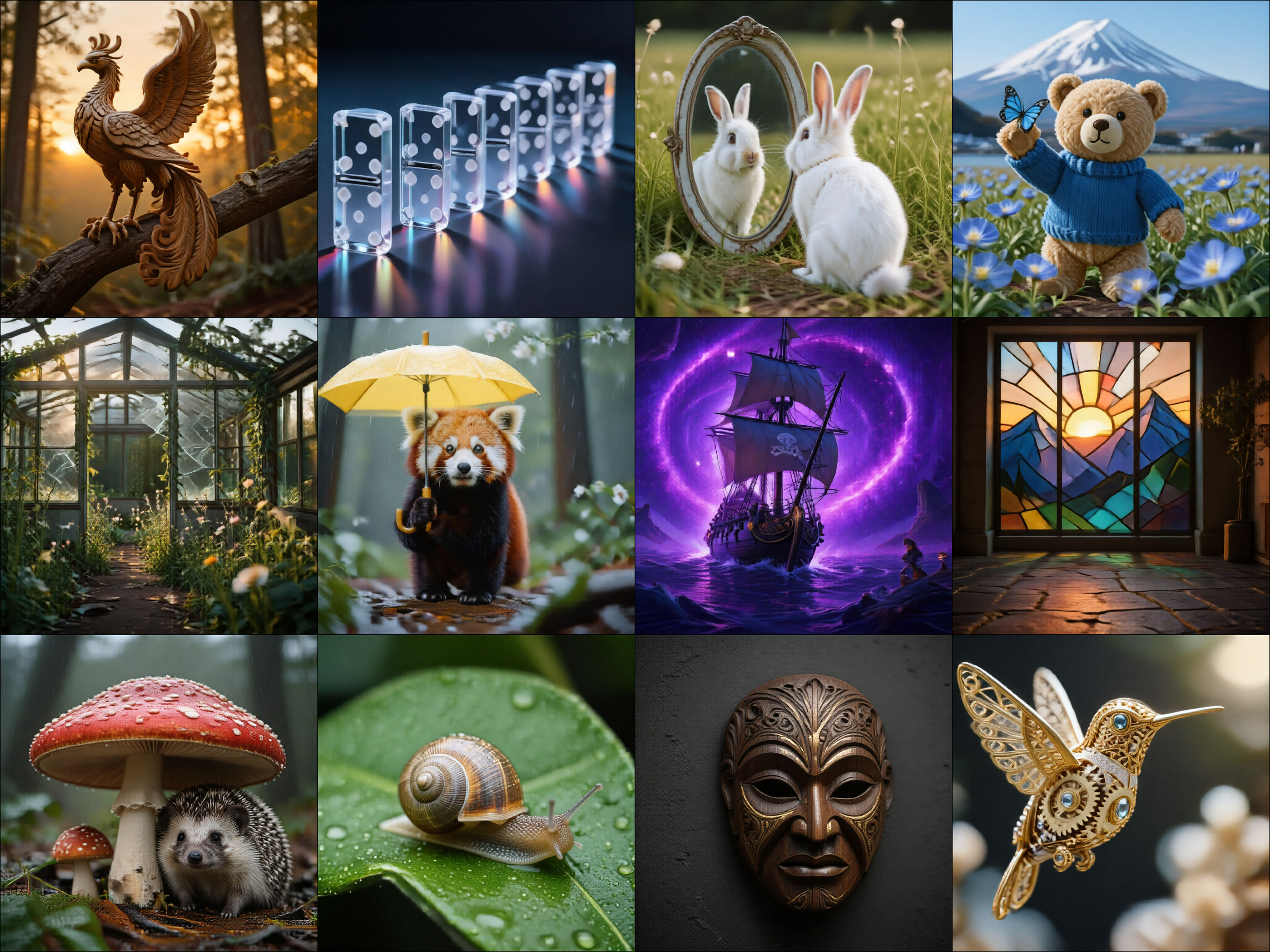 One-step 1024 × 1024 text-to-image samples generated by a TBSM-trained model.