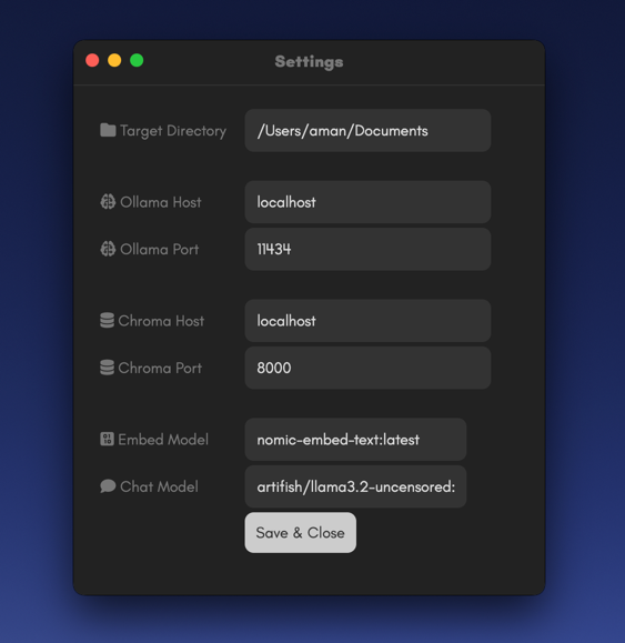 Settings Modal