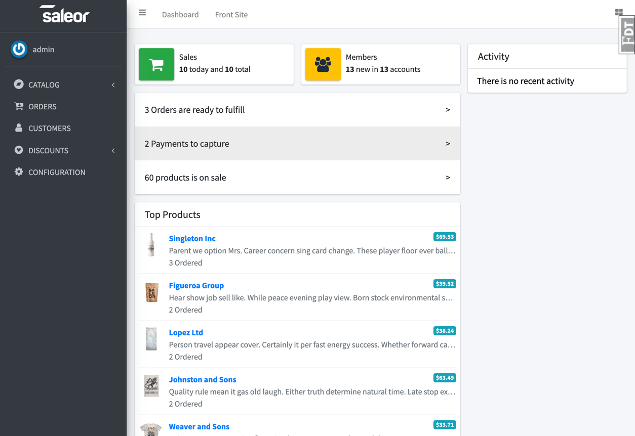 Screenshot Admin Panel