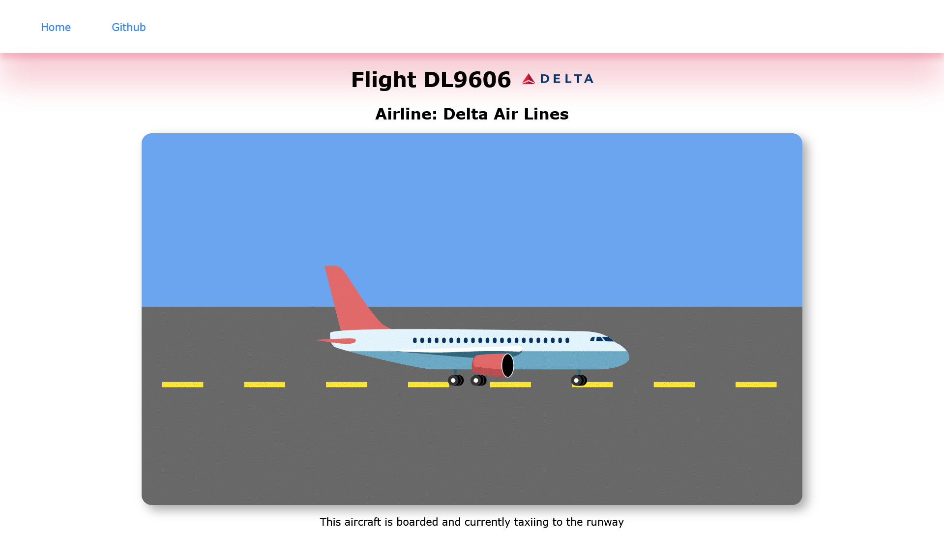 image of the detail page with accent color of airliner and correct status animation