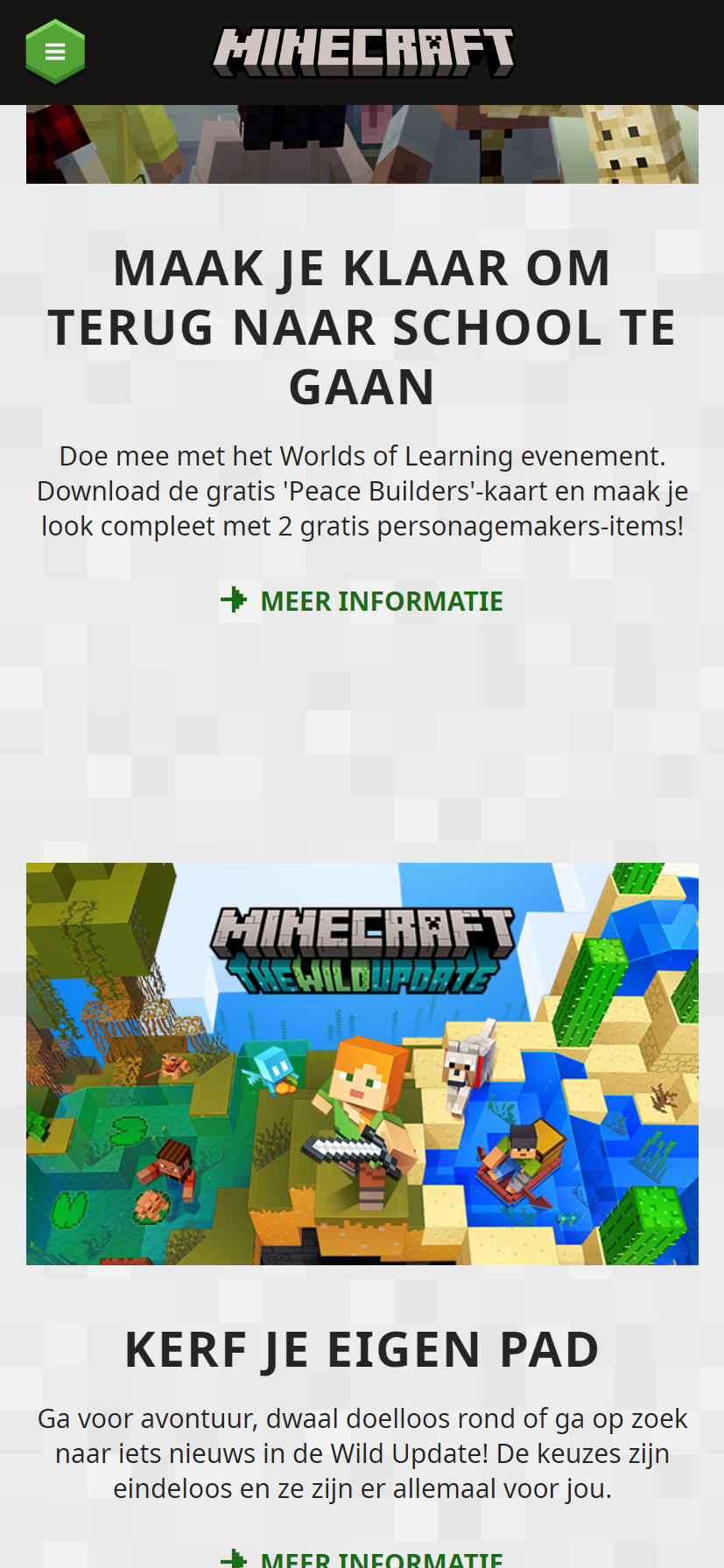 minecraft homepage screenshot 3