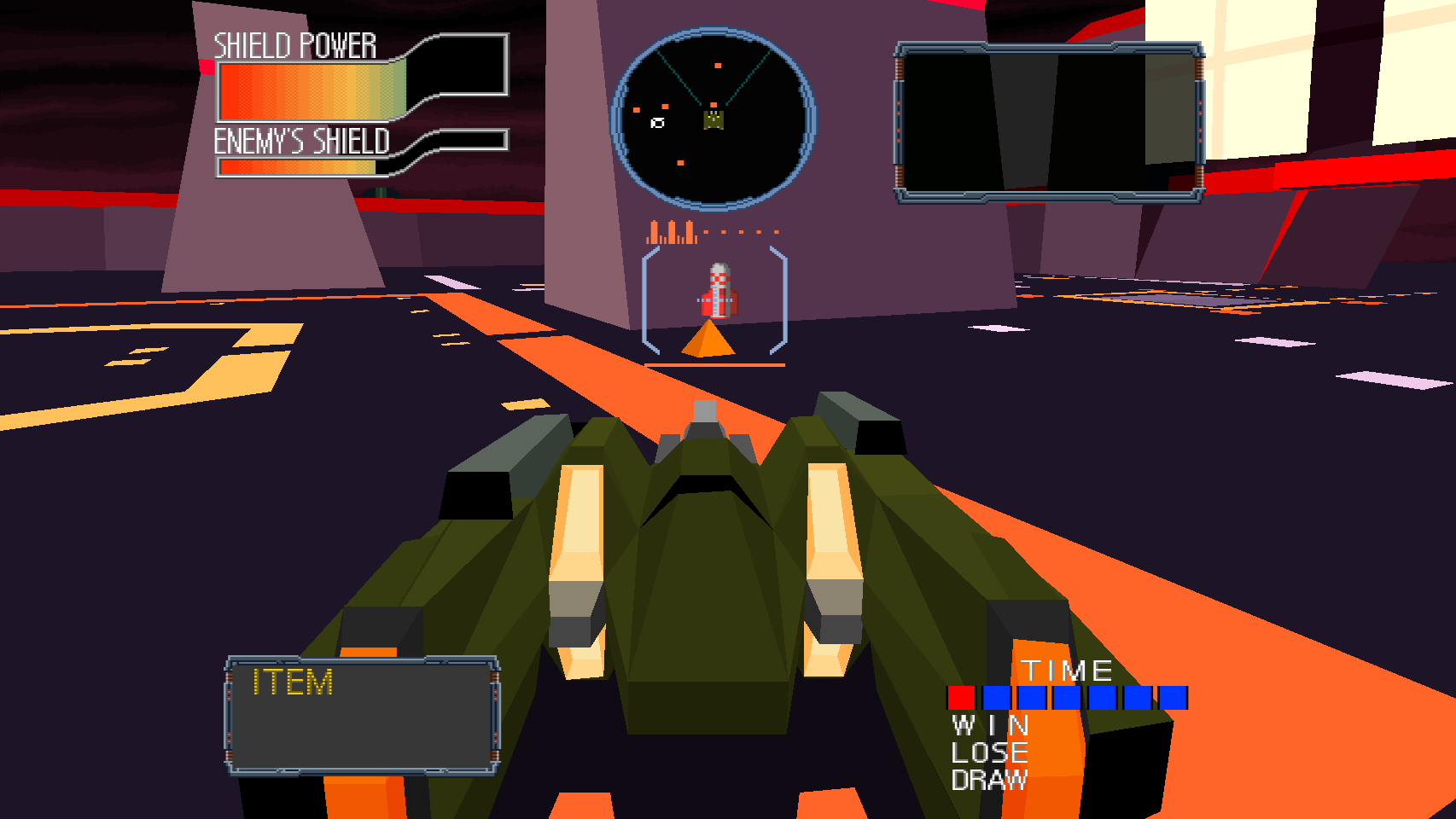 Cyber Sled: a battle, in widescreen