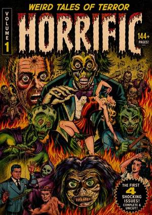 Horrific horror comics cover