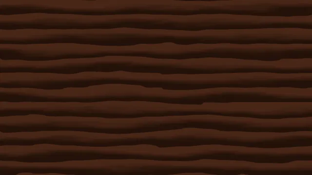 A top view of dark brown wood with wavy horizontal grain bands, filling the whole frame.