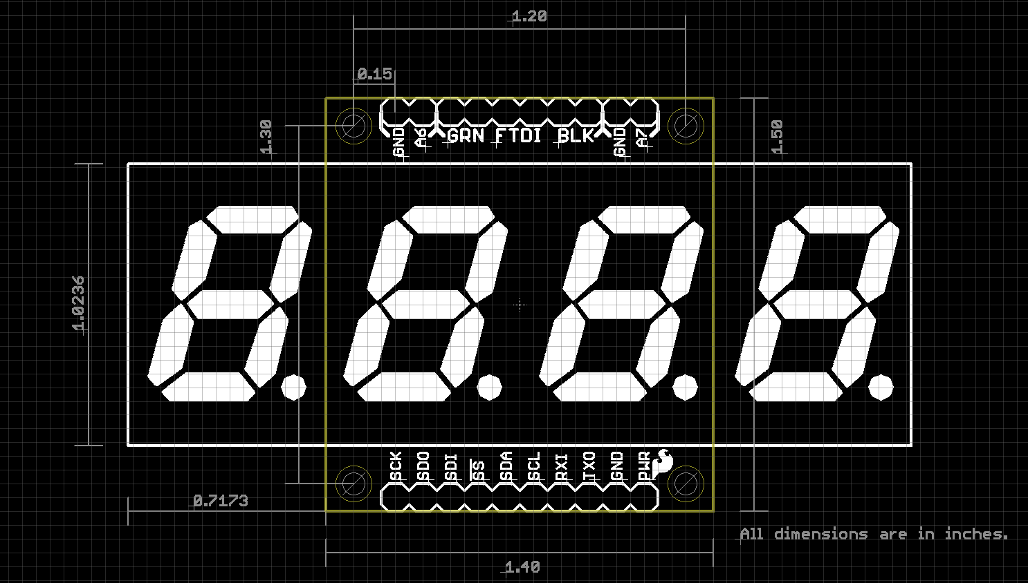 Рисунок семисегментного индикатора