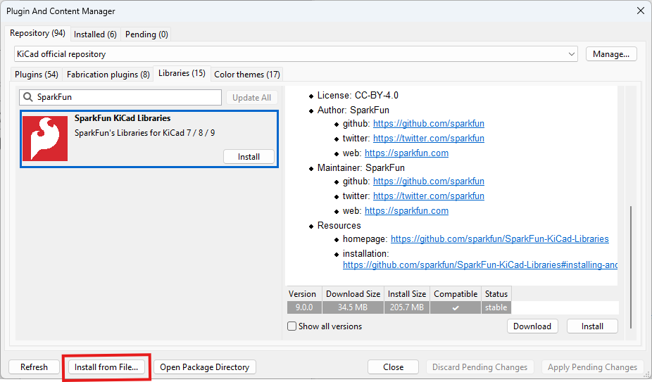 PCM Install From File
