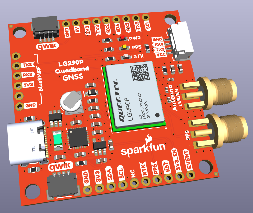 SparkFun LG290P Breakout 3D