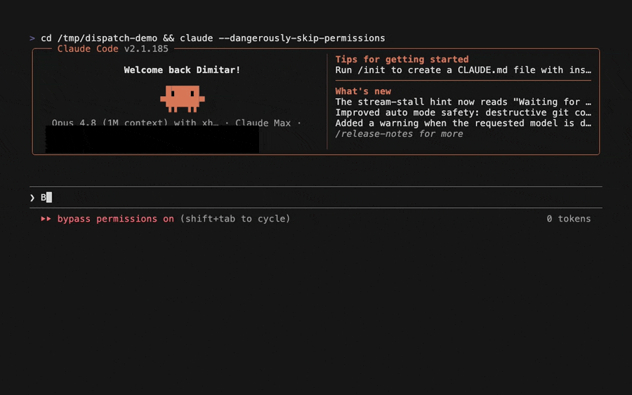 dispatch in action — Claude asks codex and agy to red-team a migration, and both catch a data-loss bug