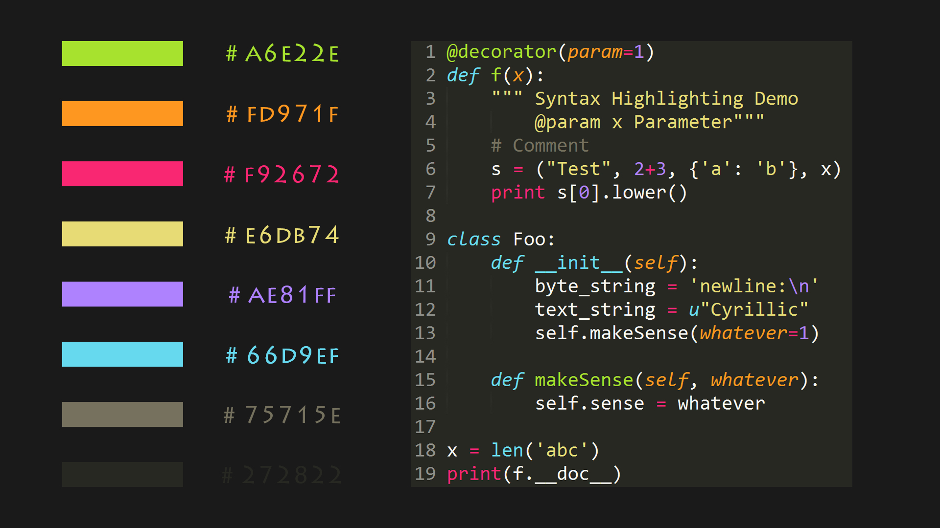 Pycharm цветовая схема