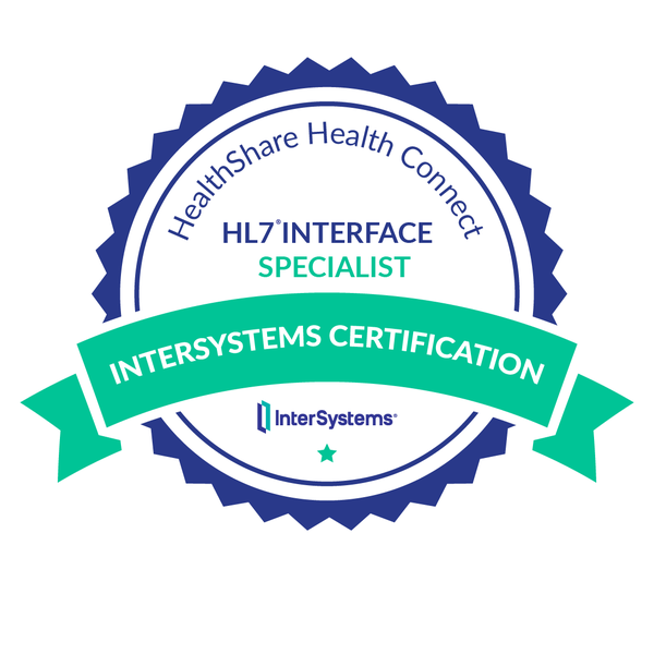 badge  Intersystems Certified HL7 Specialist Developer