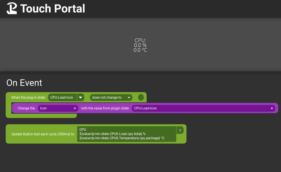 CPU Load Button Example