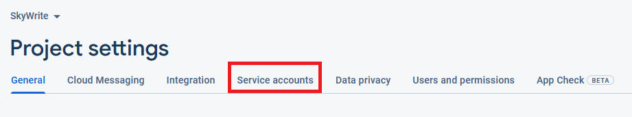 Firebase Service Accounts