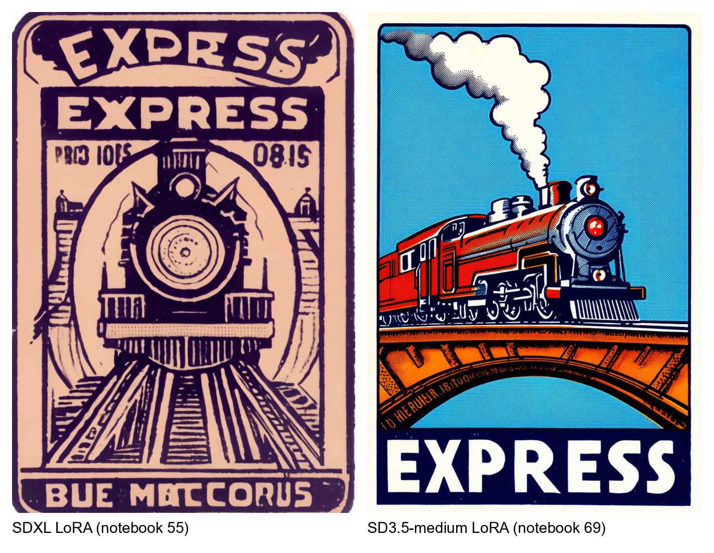 EXPRESS: SDXL LoRA left, SD3.5-medium LoRA right