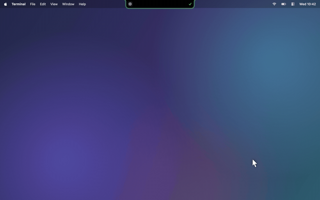 Herdr Island in action: a permission prompt opens from the notch and is approved, the details pane widens to show a live edit, the stage grows to full size, and the island folds back into the notch