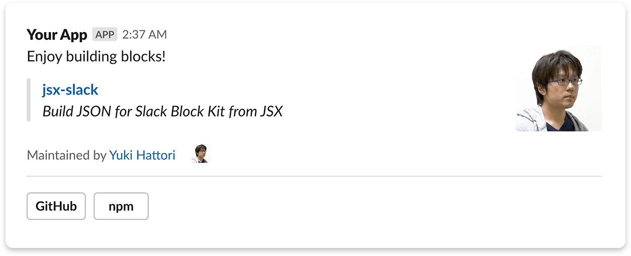 node js slack client