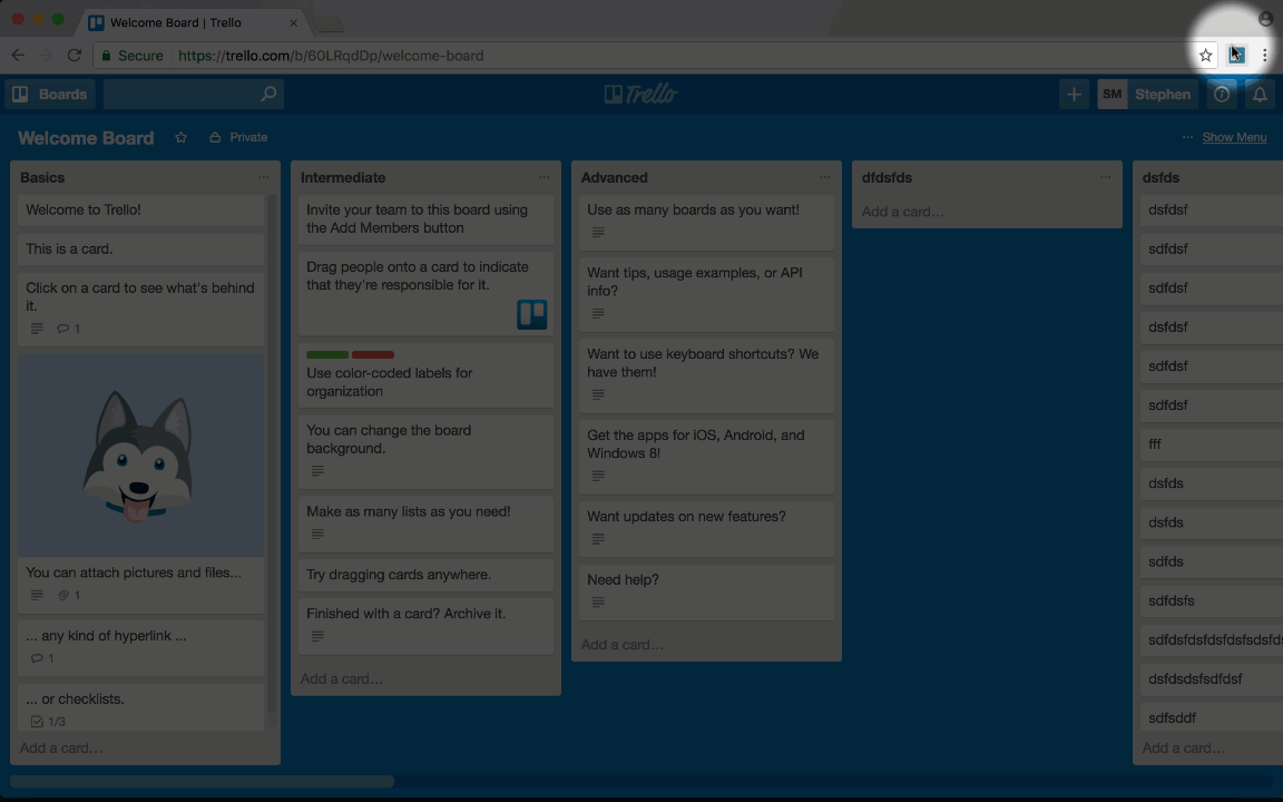 Grid Layout for Trello