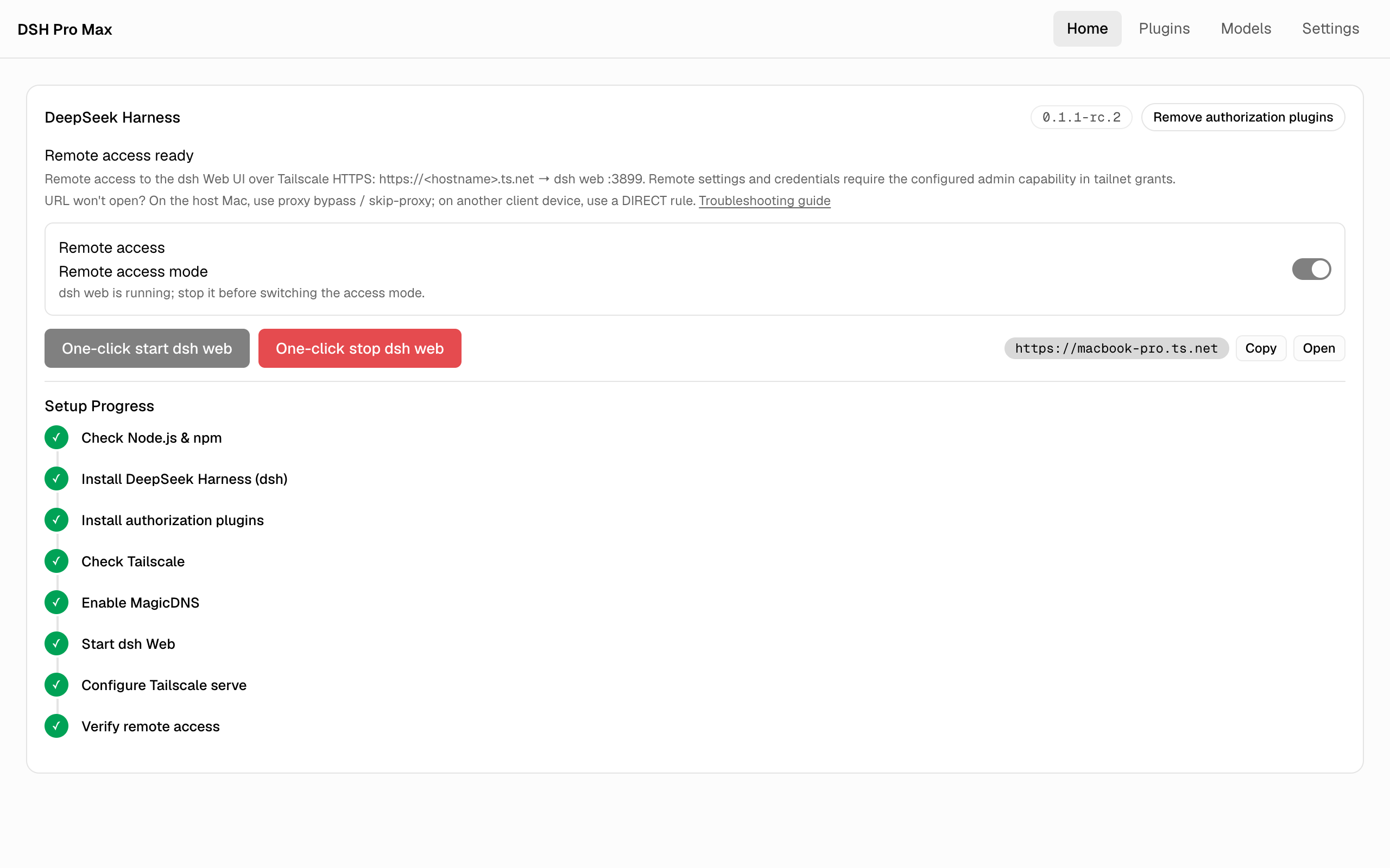 One-click Tailscale remote access with an 8-step setup timeline