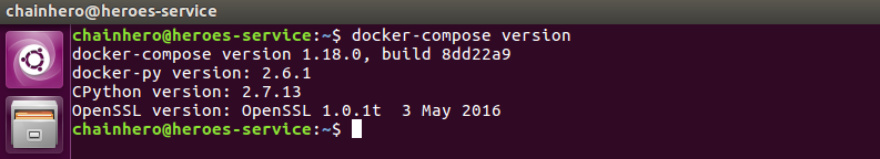 End of the docker compose installation
