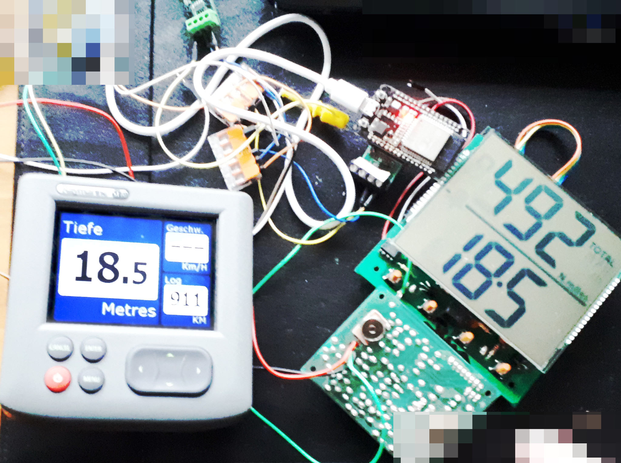 Test setup showing Clipper Duet connected to NMEA2000 bus