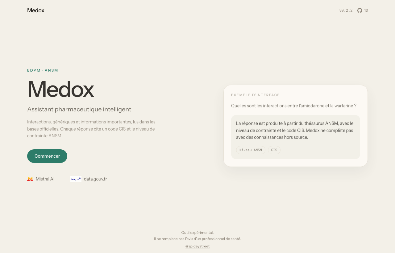 Medox Landing Page