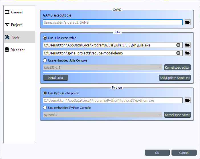 Use Julia Executable