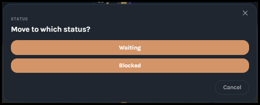 Status picker modal